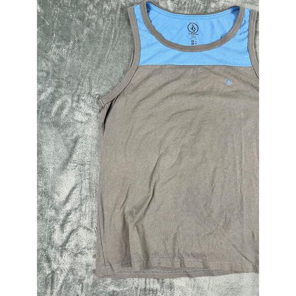 Volcom Men’s Tank Top Size M Brown Blue Two Tone Sleeveless Shirt Exc - Picture 6 of 7